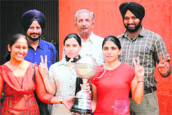 The winners with their trophy in Patiala