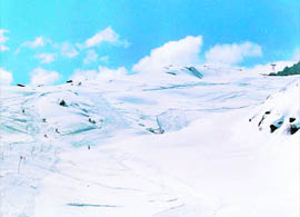 Skiing slopes of Auli in Chamoli district of Garhwal.