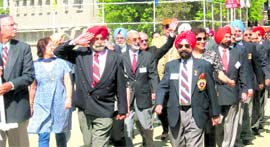 Alumni of Lawrence School, Sanawar, take part in a march past on Monday.