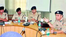 Uttarakhand DGP Jyoti Swarup Pandey adresses mediapersons in Haridwar on Tuesday