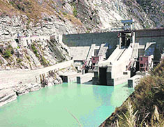 A view of the Nathpa Jhakri dam.