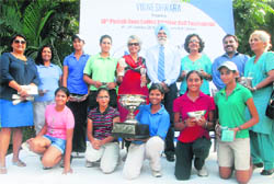 Winners and runners-up of the 18th Punjab Open Ladies Amateur Golf Championship after the prize distribution ceremony at the Chandigarh Golf Club on Wednesday
