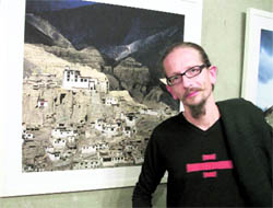 Coni Horler at an exhibition of his photographs at the Hanifl Centre in Mussoorie