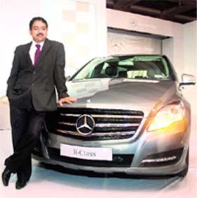 Mercedes Benz India Director (Sales and Marketing) Debashis Mitra at the launch of the company's R-Class car in Mumbai on Thursday.