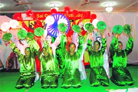 A cultural programme being held at a freshers party at the Sai Institute in Dehradun