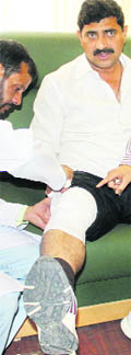 BJP member Jugal Kishore, who was injured in the scuffle, gets treatment