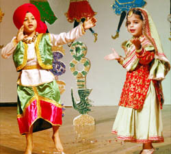 LKG kids of Apeejay School (pre-primary) wing perform during a dance competition in Jalandhar.