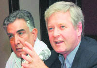 Canadian Consul General Scott Slessor replies to the questions of exporters in Jalandhar on Thursday. 