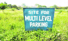 The site for multi-level parking in Sector 34, Chandigarh, where work is yet to be commenced by the Chandigarh municipal corporation.