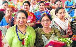 Some of the women felicitated at a function in Mohali on Friday.
