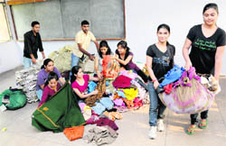 Students gather tonnes of used household material for poor kids in Chandigarh.