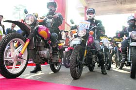 RAID-DE-HIMALAYA BEGINS: Riders participate in the 12th Raid-de-Himalaya Motor Rally that began from Shimla