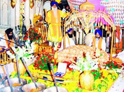 A view of jalau in the Golden Temple on the birth anniversary of Guru Ramdas on Saturday