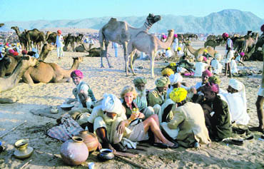 An estimated 25,000 humped beasts are traded during the massive and colourful camel fair that takes place in November at Pushkar 