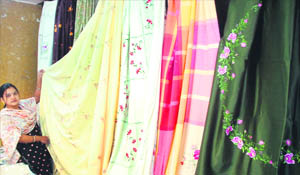 Bedsheets at the exhibition at Hotel Aroma