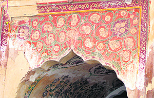 One of the murals at the Mansa Devi shrine. A Tribune photograph