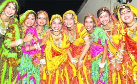 Dandiya dancers all smiles after a satisfying performance