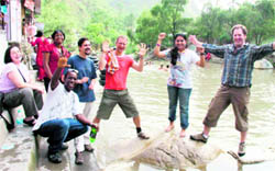Foreigner students of Koenig Company at a tourist spot in Dehradun