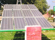 A panel of solar water heating system in Sirsa