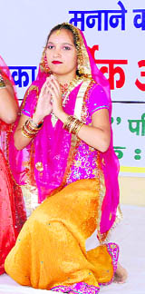 A inmate of Disha, an organisation for special children, at a function in Sirsa on Sunday. 