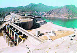 A view of the Ranjit Sagar Dam