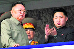 Secretive leader-in-waiting Kim Jong Un, the youngest son of Kim Jong-il, appear live for the first time in the public on Sunday