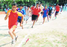 Students participate in the District Athletics Meet in Dehradun