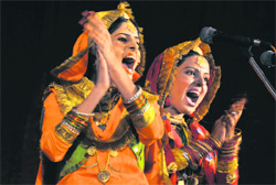 Students perform a giddha during the 52nd Zonal Youth Festival in Ludhiana on Monday. 