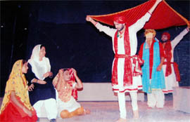Play Diva Bal Punjabi Da in progress at Punjab Naat Place in Amritsar.