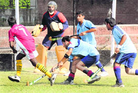 A match of the CBSE North Zone Cluster XII and XII Tournament in progress at Sector 18, Chandigarh, on Tuesday.