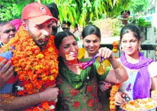 Harpreet with family members.