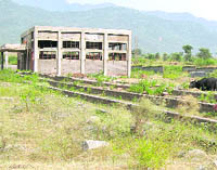 The incomplete mini-stadium in Paplaha village of Kalka block. 