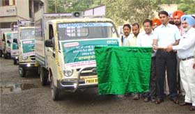 Deputy Commissioner Priyank Bharti flags off vehicles in Jalandhar
