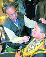 Sayeeb Ahmed, the main make-up man at the Nainital Ramlila