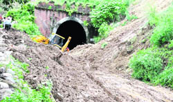 The Motichur tunnel which usually gets blocked due to landslides in heavy rains.