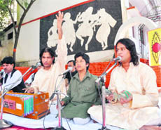 The Nizami brothers perform at Jaswant Modern School in Dehradun on Thursday.