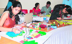Students participate in Display Your Talent event held at Universityof Jammu on Thursday.