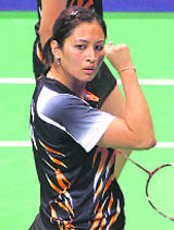 Jwala Gutta who won doubles title with Ashwini P Machimanda 