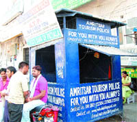 The Amritsar Tourism Police post near Golden Temple lies