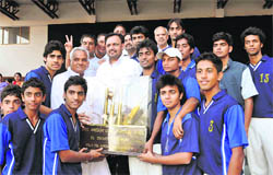 The Asian School team that won the Shri Rohitash Singh Memorial Inter School Boys Super 8s Cricket Tournament in Dehradu