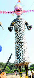 Ravanas effigy being