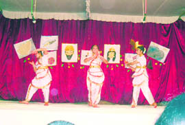 A dance being performed during Durga Puja celebrations in Roorkee.