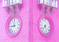 The non-functional clocks of clock tower. 