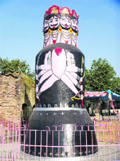 A statue of Ravana at Payal
