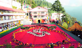 School students during a dance show in Dalhousie on Sunday.