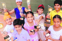 The winners with their trophies in Chandigarh