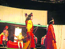 A scene of the Kumaoni Ramlila being enacted after Dasehra at Munsiyari in Pitthoragarh district.