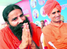 Baba Ramdev in Fatehgarh Sahib on Tuesday