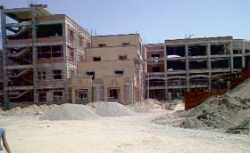 A portion of the government medical college building that is coming up at Faridkot