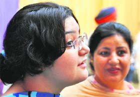 Jasmine, daughter of a slain ASI, attends the police commemoration function in Ludhiana